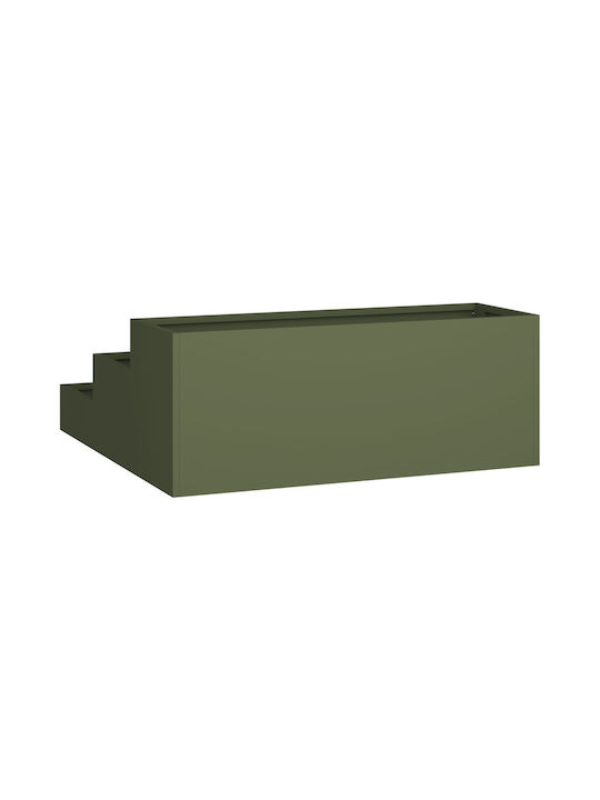 vidaXL Garten Topf Metallisch Olive Green 90x90x35cm.