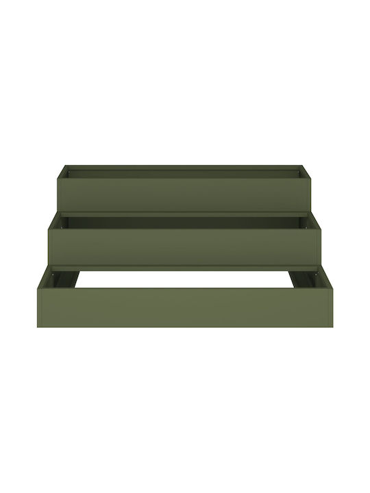 vidaXL Garten Topf Metallisch Olive Green 90x90x35cm.