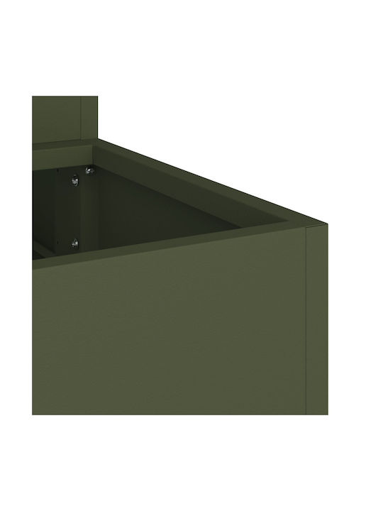 vidaXL Garten Topf Metallisch Olive Green 90x90x35cm.