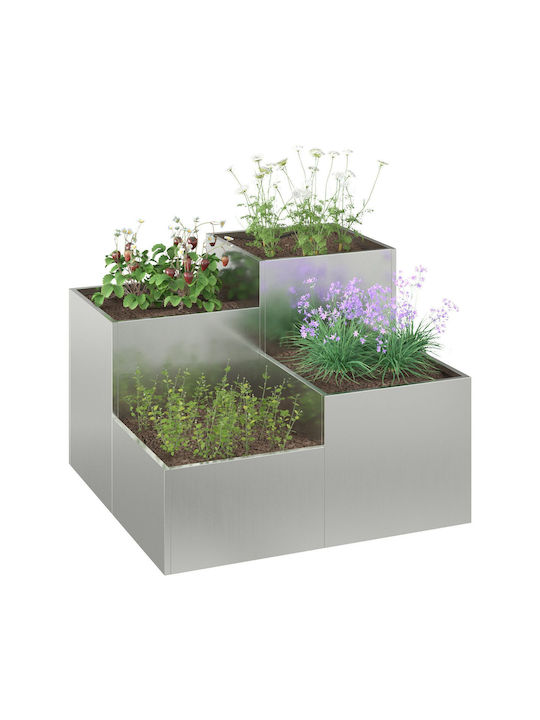 vidaXL Garden Pot Metallic 80x80x60cm.