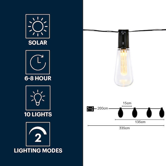 Grundig Hanging Solar Light Garland with Photocell