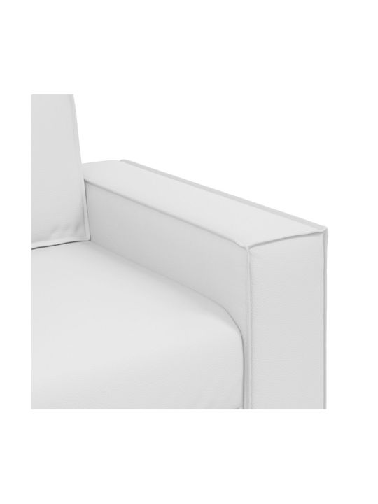 Two-Seater Couch Artificial Leather White 160x78x84cm