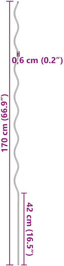 vidaXL Pflanzenstützstäbe 6mmx170cm aus Stahl Set 50Stück
