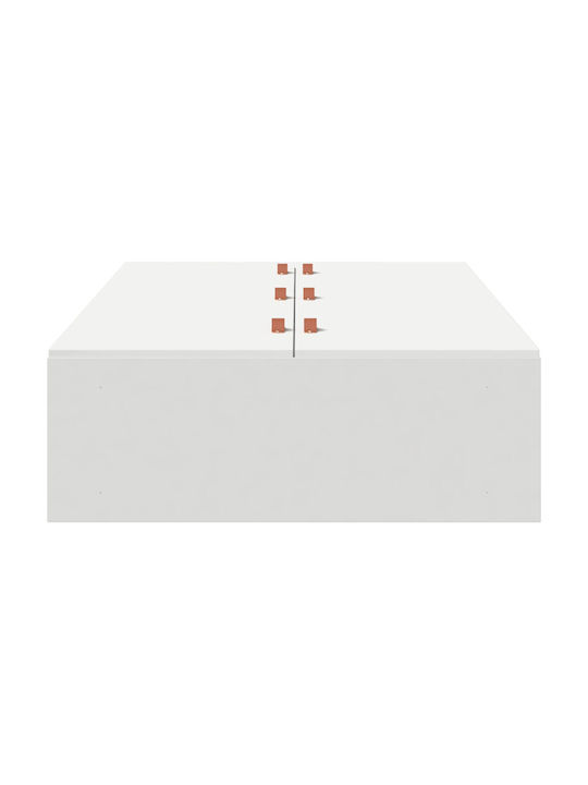 Single Bed Upholstered with Faux Leather White with Slats for Mattress 90x200cm