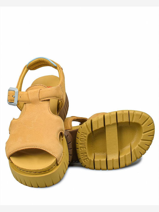 Sandale casual damă Flatforme în Culoare Galben