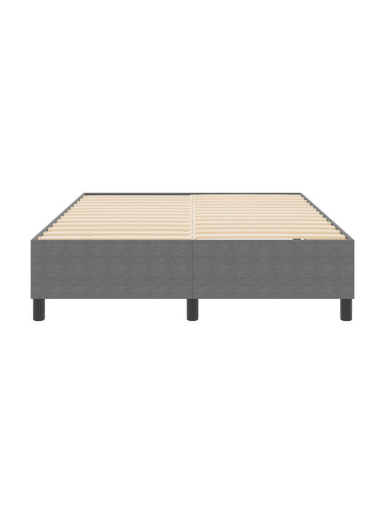 Double Bed Base Upholstered with Light Gray Fabric with Slats for Mattress 140x200cm