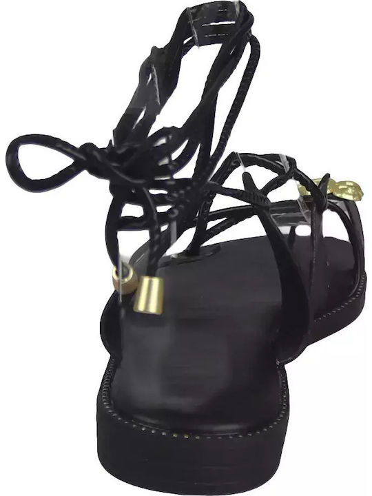 Women's Flat Sandals in Black Color