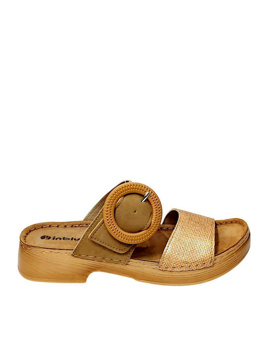 Women's Flat Sandals in Beige Color