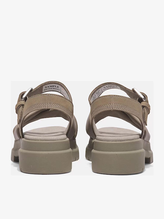 London Vibe Leather Sandals Green