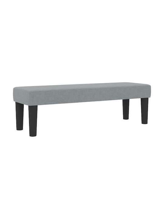 Double Upholstered Bed with Fabric Gray with Slats & Mattress 140x190cm