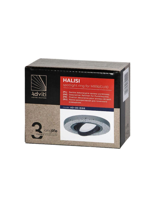 Adviti Round Ceiling Spot with GU10 Base Black