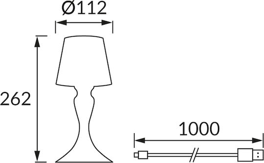 Struhm Kunststoff Tischlampe LED mit Schwarz Schirm und Basis