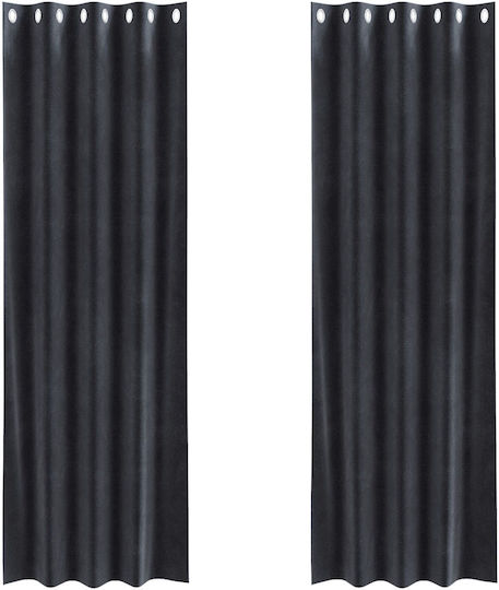 vidaXL Vorhänge Verdunkelung mit Grommets Grau 140x225cm