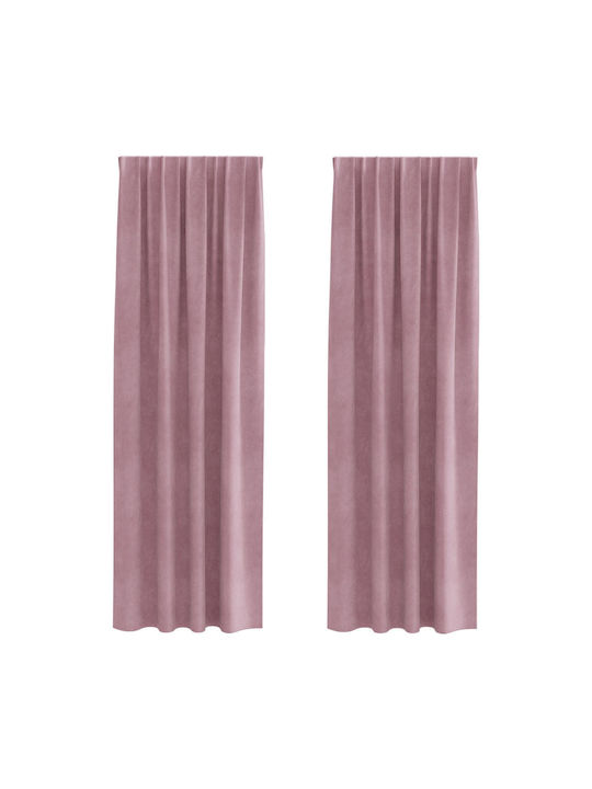 vidaXL Pink Blackout Curtains Set with Tab Top 140x245cm
