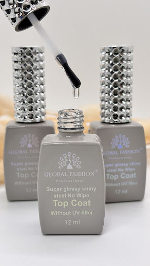 Global Fashion Wipe Top Coat / Base Coat for Semi-Permanent Nail Polish 12ml
