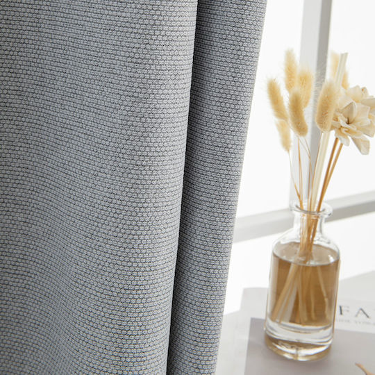Beauty Home Blackout Curtain With Grommets Elite Art 8392 Gray 140x270cm
