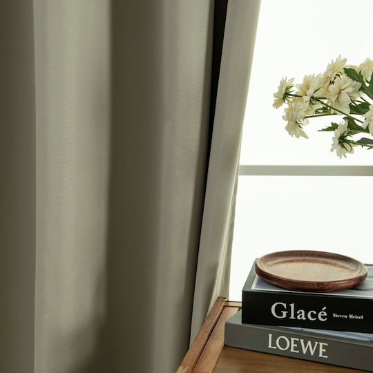 Beauty Home Curtain with Grommets Soft Art 8391 Beige 140x270cm