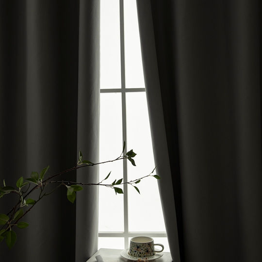 Beauty Home Blackout Curtain with Grommets Soft Art 8391 Gray 140x270cm