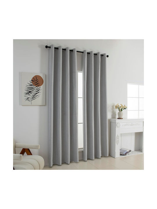 Beauty Home Perdea Opacă Cu Capse Elite Art 8392 Gri 140x270 cm