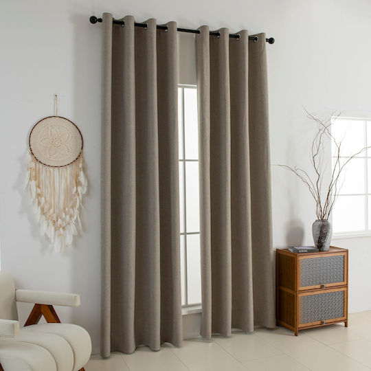 Beauty Home Perdea Opacă Cu Capse Elite Art 8392 Bej 140x270cm