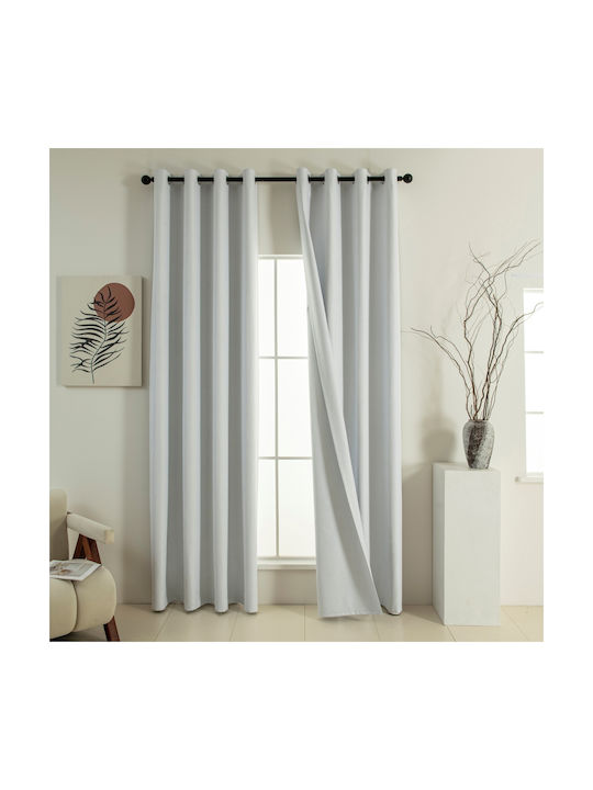 Beauty Home Verdunkelungsvorhang mit Grommets Soft Art 8391 Ecru 140x270cm