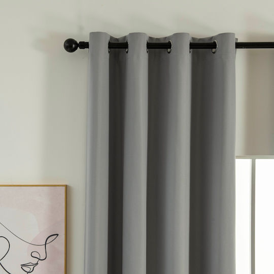 Beauty Home Blackout Curtain with Grommets Soft Art 8391 Gray 140x270cm