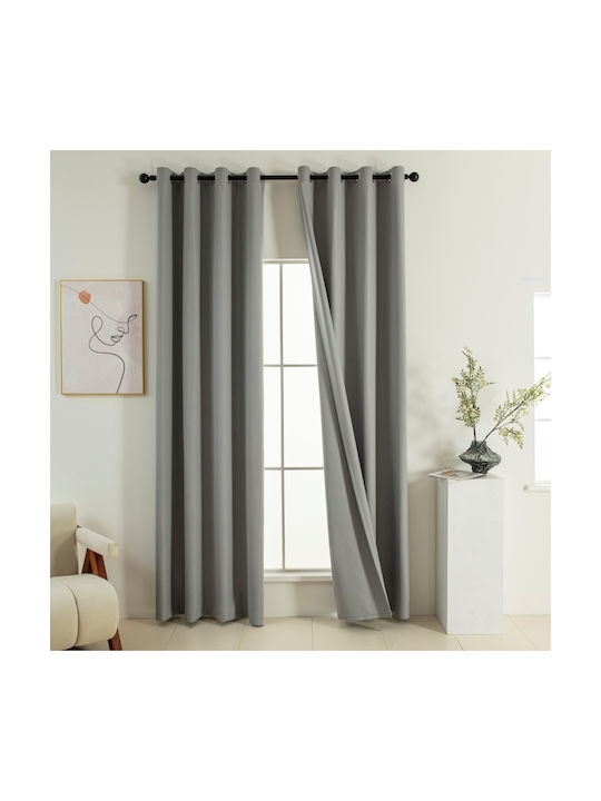 Beauty Home Verdunkelungsvorhang mit Grommets Soft Art 8391 Grau 140x270cm