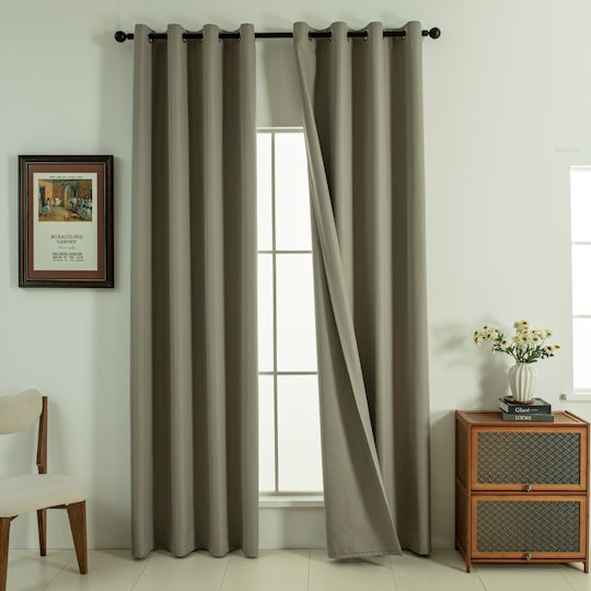 Beauty Home Curtain with Grommets Soft Art 8391 Beige 140x270cm