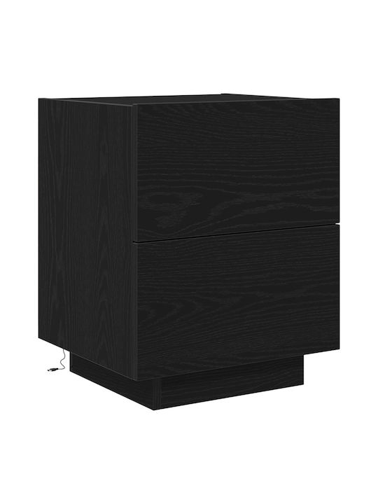 Noptiere din Lemn Masiv Black oak 2buc 45x40x55cm