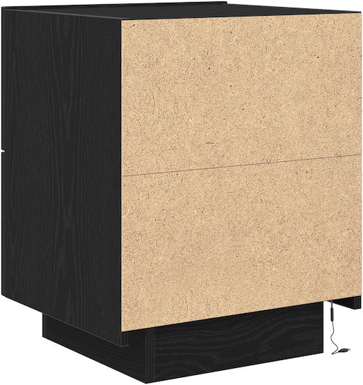 Bedside Tables Made of Solid Wood Black Oak 2 Pieces 45x40x55cm
