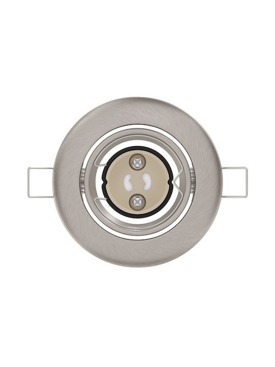 vidaXL Rectangle Metallic Recessed Spot Silver 9x9cm. 1pcs