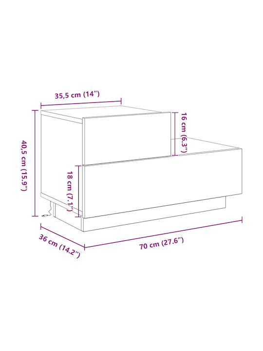 Nachttisch Artisan Oak 100x36x49cm