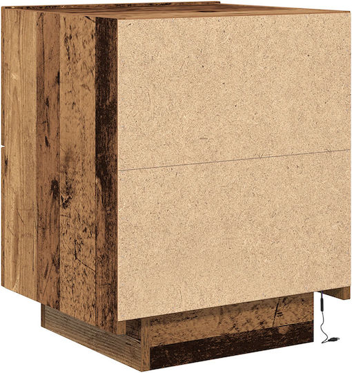 Wooden Bedside Table Old Wood 45x40x55cm