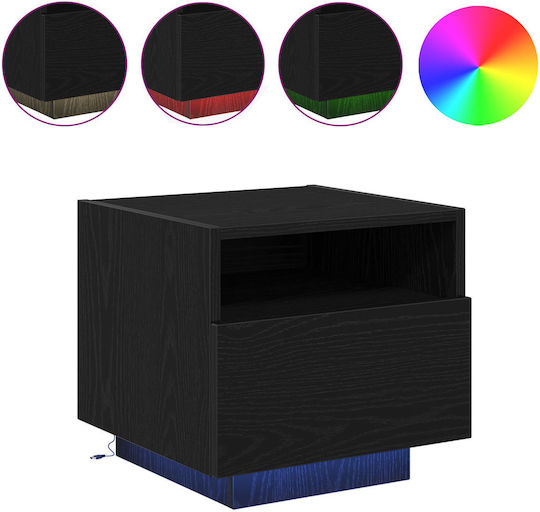 Wooden Bedside Tables Black Oak 2 Pieces 40x39x37cm