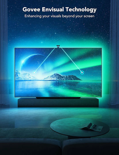 Govee Smart Ταινία LED Backlight T2 Wi-Fi Τηλεόρασης 12V RGB Φως 5m με Τροφοδοτικό & WiFi Controller