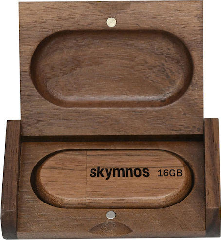 Skymnos Wooden 16gb Usb 3.0 Stick Καρυδιάς