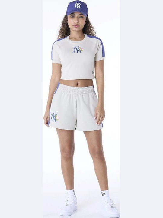 60596543 New Era Wmns Mlb Floral Short New York Yankees Light Beige Color