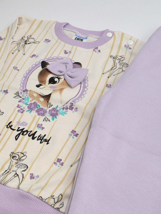 Extan Bebe Kids' Pajamas Ecru/Lilac