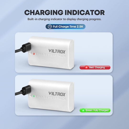 Viltrox Tlp-e6 2400mAh Akku Typ-C Schnellladung Kompatibel mit Canon