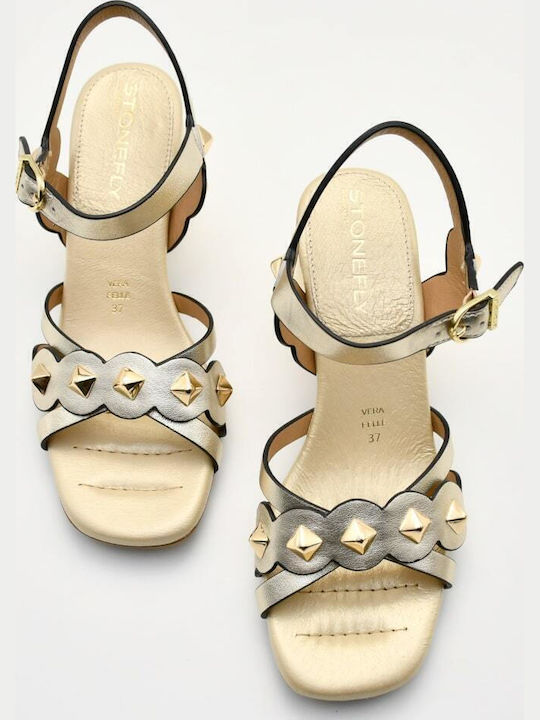 Leder Sandalen Anatomisch Gold