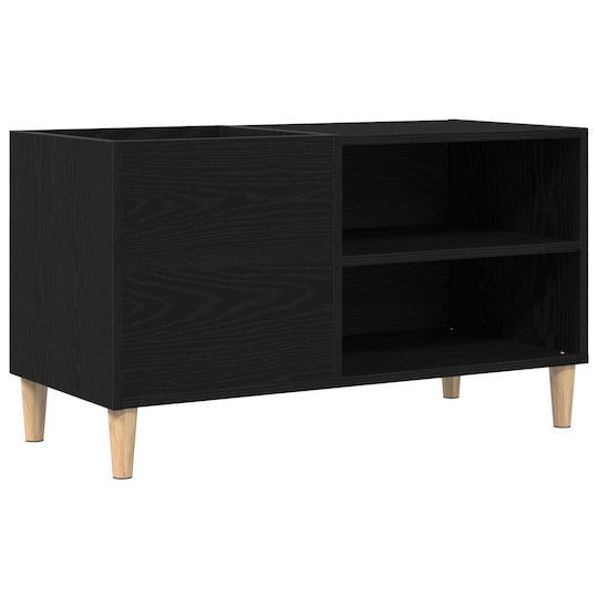 Vidaxl Record Cabinet Black Oak 84.5x38x48 cm Engineered Wood