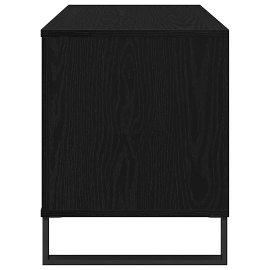 Vidaxl Record Cabinet Black Oak 100x38x48 cm Engineered Wood