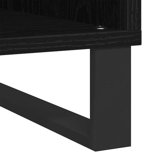 Vidaxl Record Cabinet Black Oak 100x38x48 cm Engineered Wood