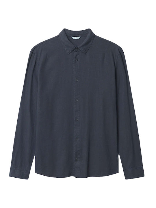 Long-sleeved Linen Shirt Blue