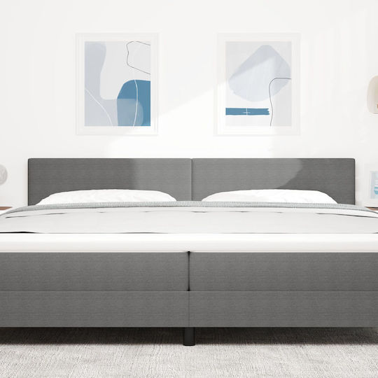 vidaXL Fabric Bed Headboard Light Gray 200x88cm