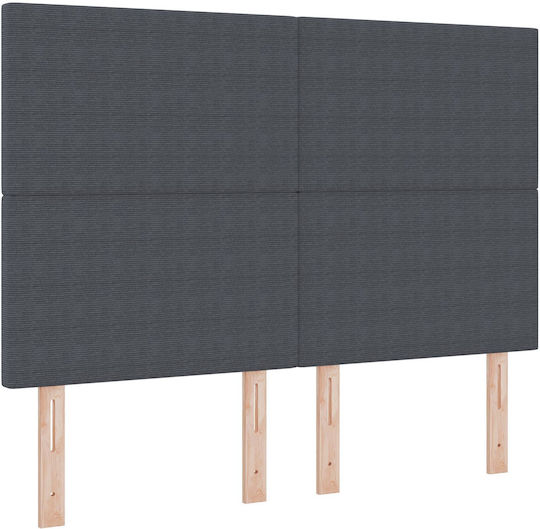vidaXL Stoff-Kopfstütze für Betten Dunkelgrau 144x128cm