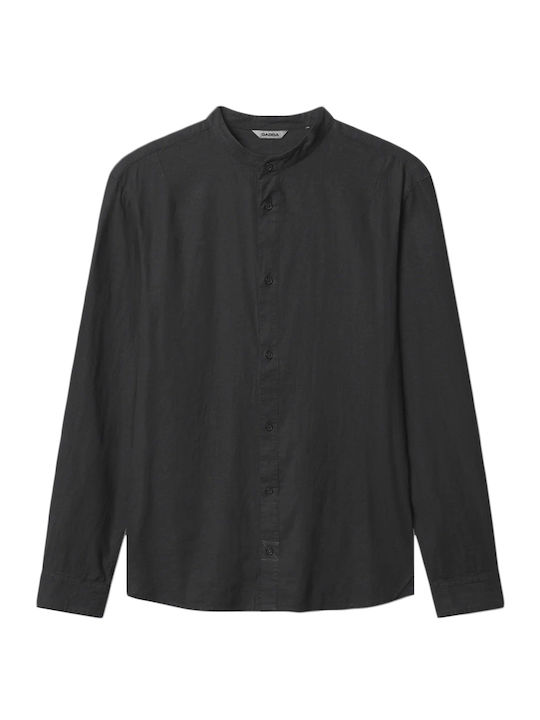 Long-sleeved Linen Shirt Black