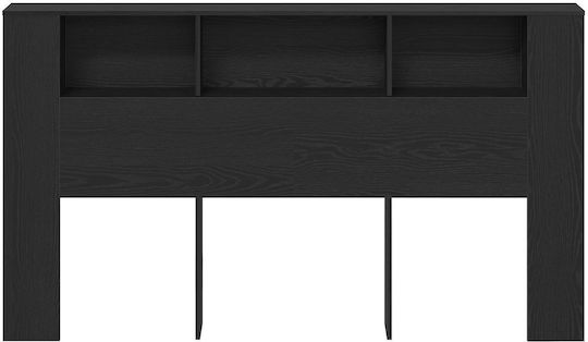vidaXL Красива Табла За Легло От Черен Дървен Дъб 180x102.5см