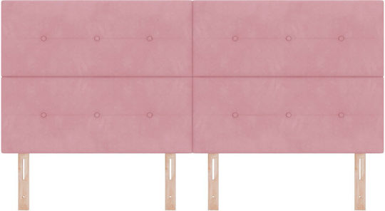 vidaXL Κεφαλάρι Κρεβατιού Υφασμάτινο Ροζ 200x128cm
