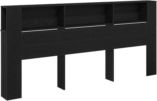 vidaXL Кафлария за легло Дървена Черен Дъб 220x104.5см